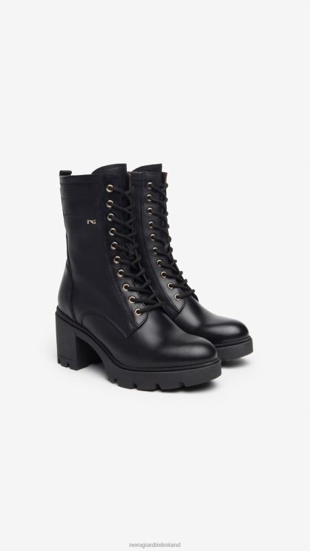 NeroGiardini Women Art. I309016D leather combat boots Nero N8HP4130
