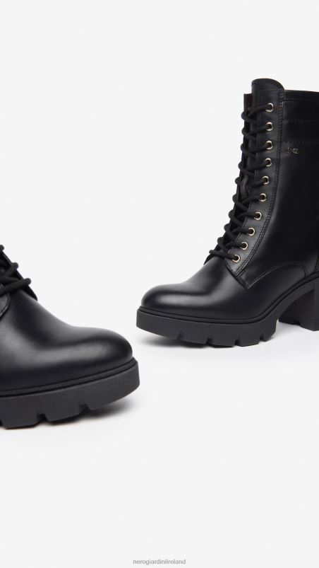 NeroGiardini Women Art. I309016D leather combat boots Nero N8HP4130