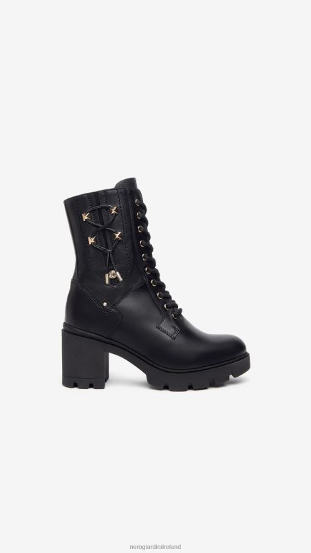 NeroGiardini Women Art. I309021D leather combat boots Nero N8HP4129