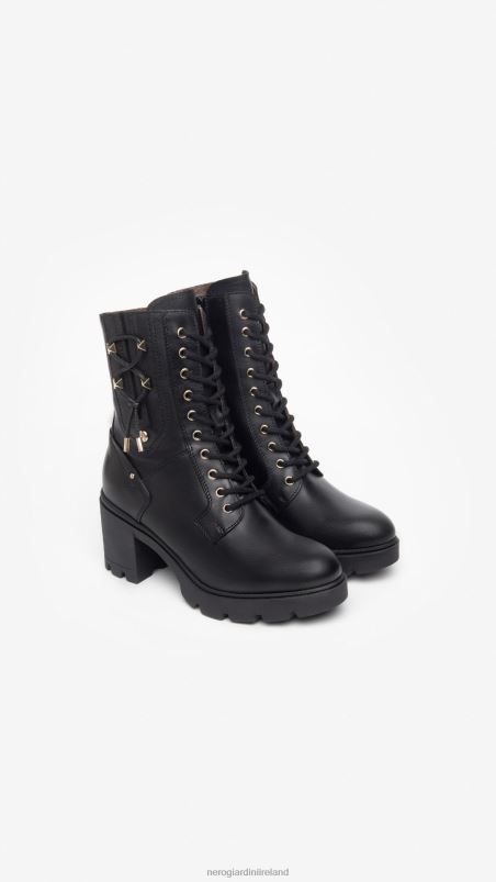 NeroGiardini Women Art. I309021D leather combat boots Nero N8HP4129