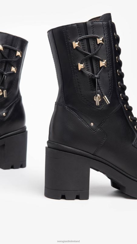 NeroGiardini Women Art. I309021D leather combat boots Nero N8HP4129