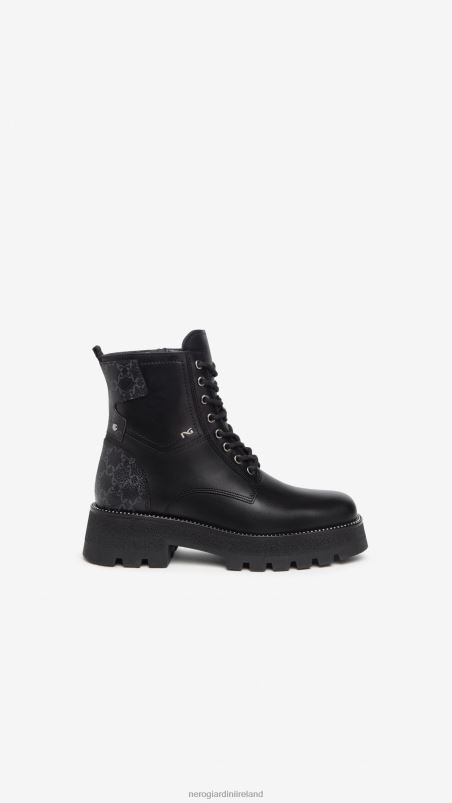 NeroGiardini Women Art. I309036D leather combat boots Nero N8HP4127