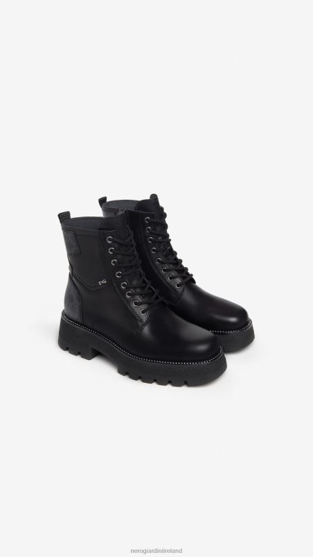 NeroGiardini Women Art. I309036D leather combat boots Nero N8HP4127