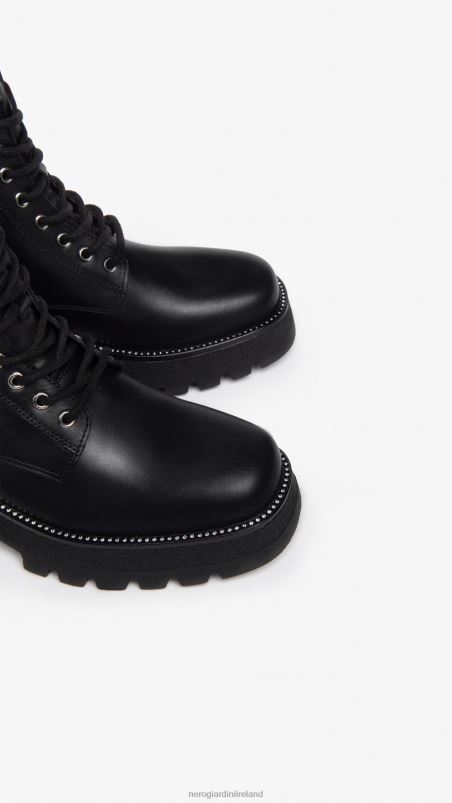 NeroGiardini Women Art. I309036D leather combat boots Nero N8HP4127