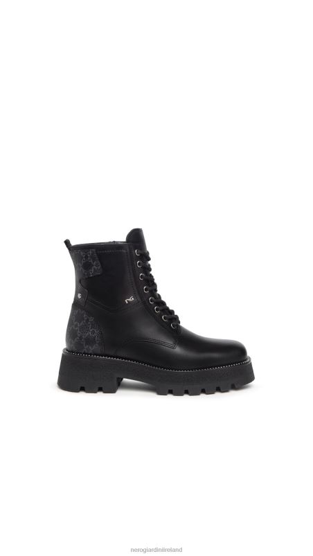 NeroGiardini Women Art. I309036D leather combat boots Nero N8HP4127