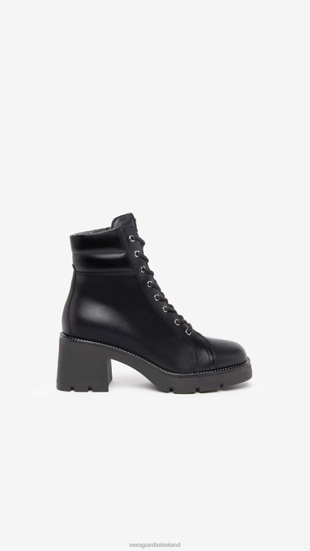 NeroGiardini Women Art. I309042D leather combat boots Nero N8HP4136