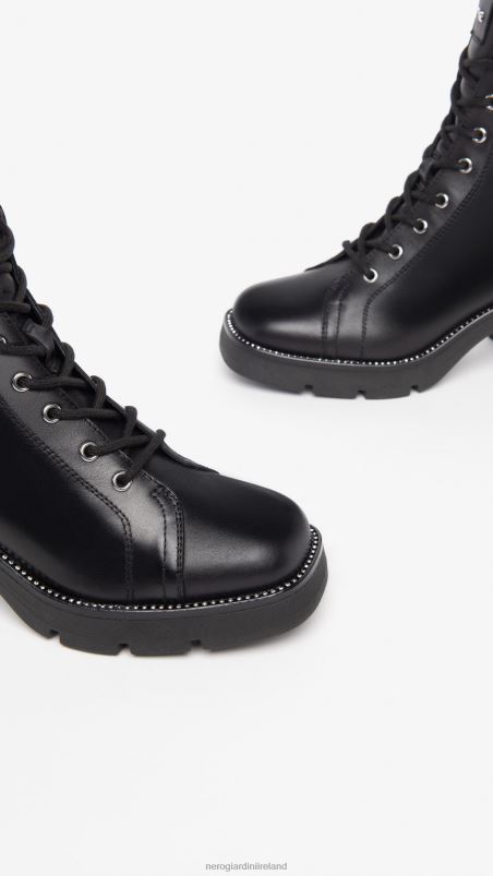NeroGiardini Women Art. I309042D leather combat boots Nero N8HP4136