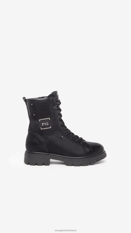 NeroGiardini Women Art. I309062D leather combat boots Nero N8HP4116