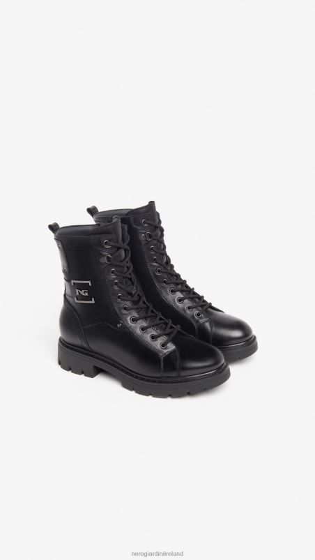 NeroGiardini Women Art. I309062D leather combat boots Nero N8HP4116