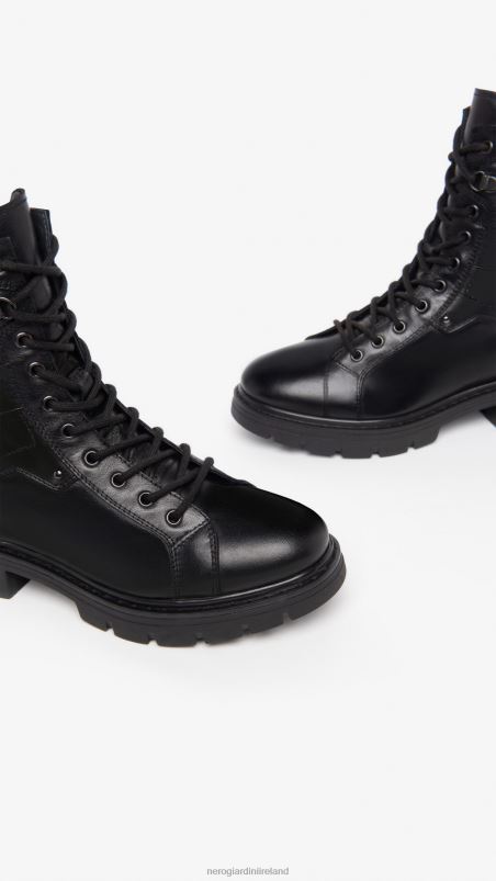 NeroGiardini Women Art. I309062D leather combat boots Nero N8HP4116