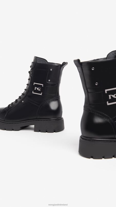 NeroGiardini Women Art. I309062D leather combat boots Nero N8HP4116
