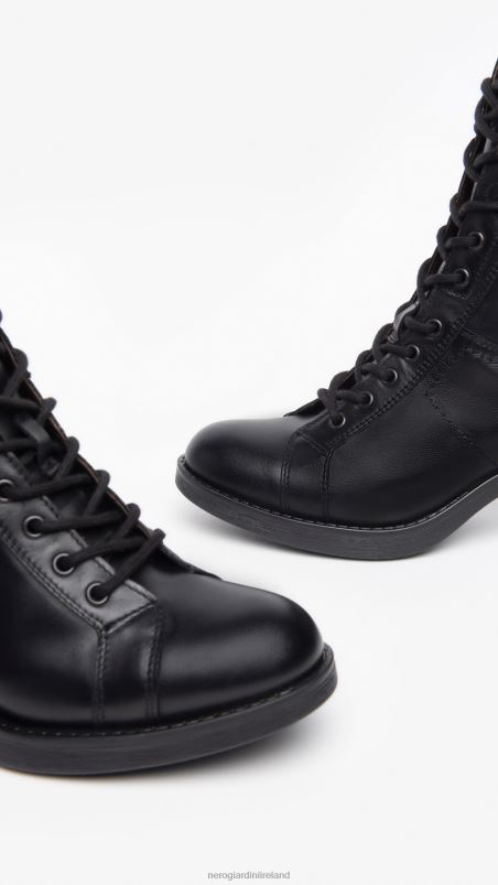 NeroGiardini Women Art. I309080D leather combat boots Nero N8HP4124