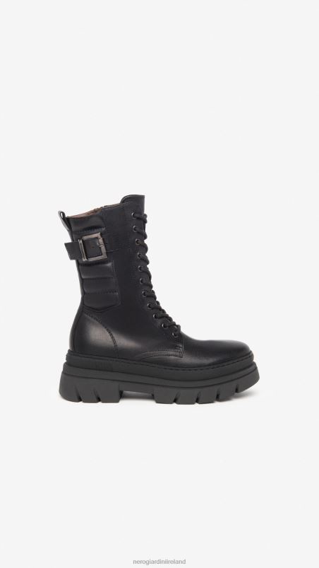 NeroGiardini Women Art. I309101D leather combat boots Nero N8HP4118