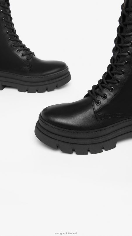 NeroGiardini Women Art. I309101D leather combat boots Nero N8HP4118