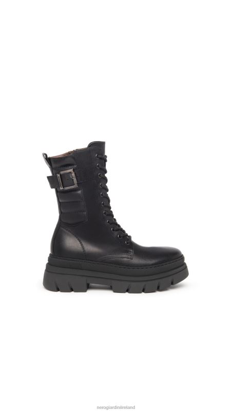 NeroGiardini Women Art. I309101D leather combat boots Nero N8HP4118