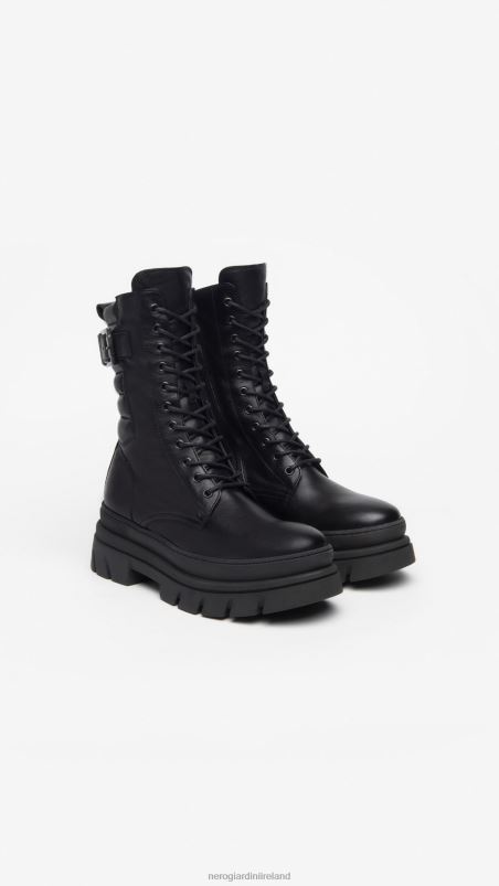 NeroGiardini Women Art. I309103D leather combat boots Nero N8HP4135