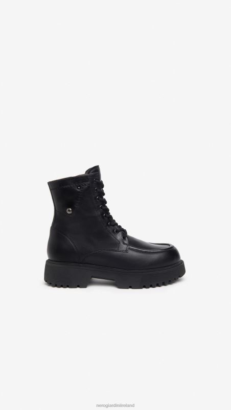NeroGiardini Women Art. I309111D leather combat boots Nero N8HP4131