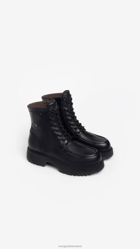 NeroGiardini Women Art. I309111D leather combat boots Nero N8HP4131