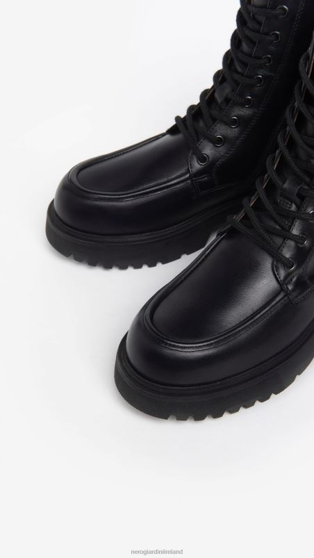 NeroGiardini Women Art. I309111D leather combat boots Nero N8HP4131