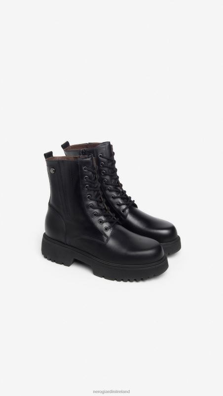 NeroGiardini Women Art. I309113D leather combat boots Nero N8HP4126