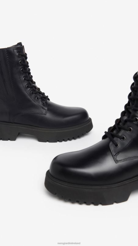 NeroGiardini Women Art. I309113D leather combat boots Nero N8HP4126