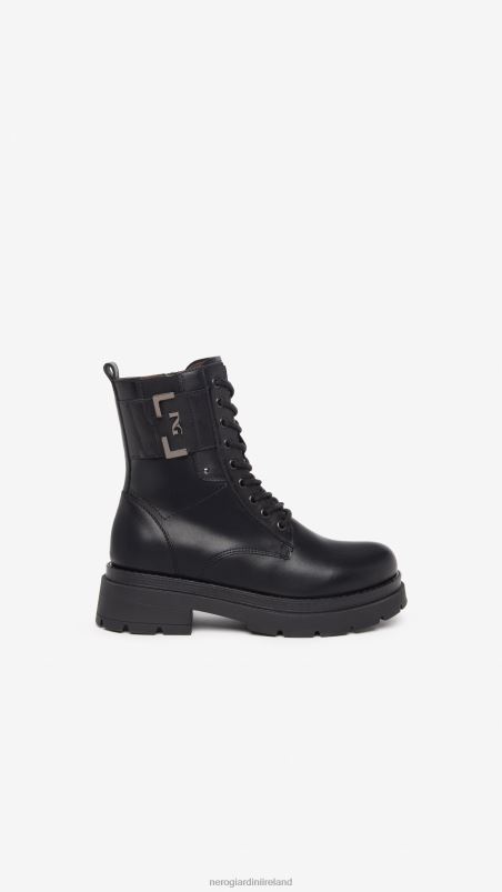 NeroGiardini Women Art. I309151D leather combat boots Nero N8HP4106