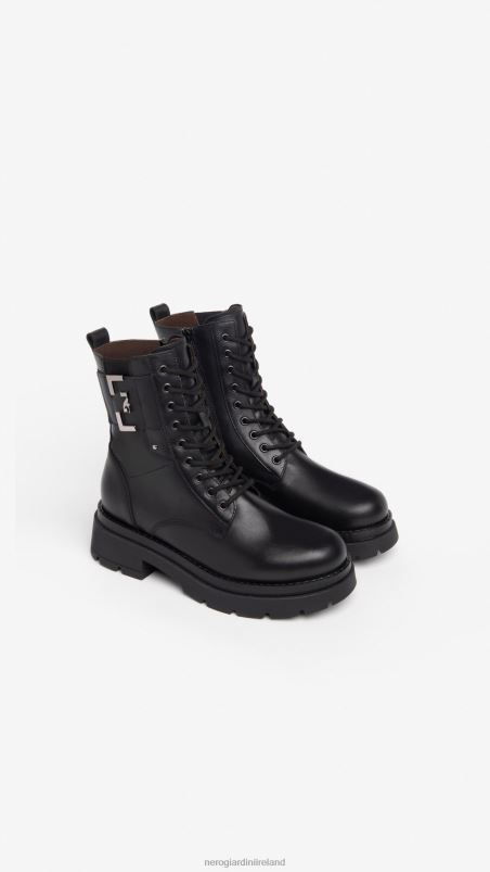 NeroGiardini Women Art. I309151D leather combat boots Nero N8HP4106