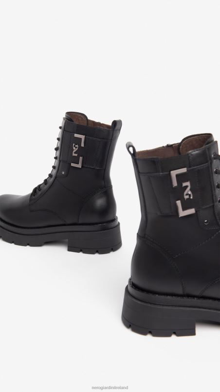 NeroGiardini Women Art. I309151D leather combat boots Nero N8HP4106