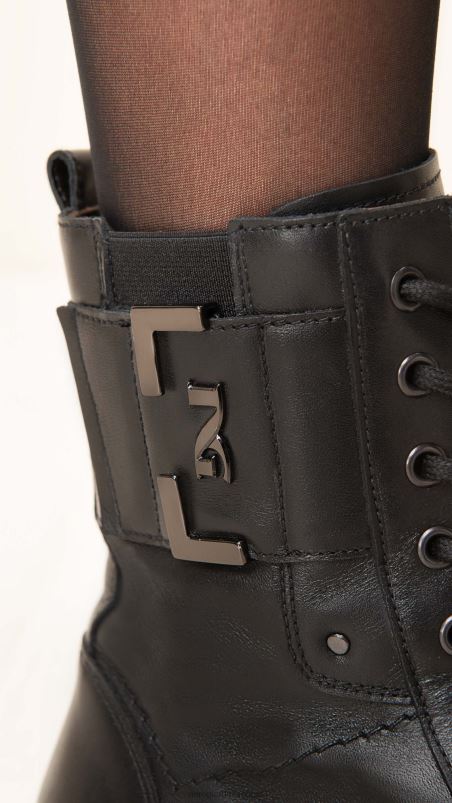 NeroGiardini Women Art. I309151D leather combat boots Nero N8HP4106