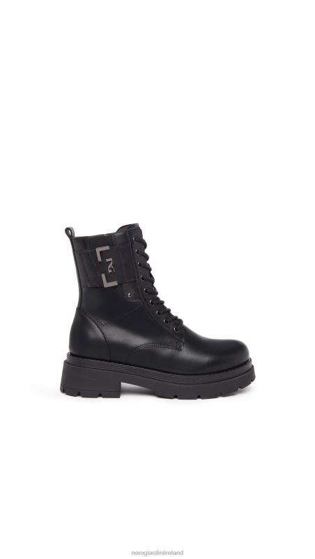 NeroGiardini Women Art. I309151D leather combat boots Nero N8HP4106