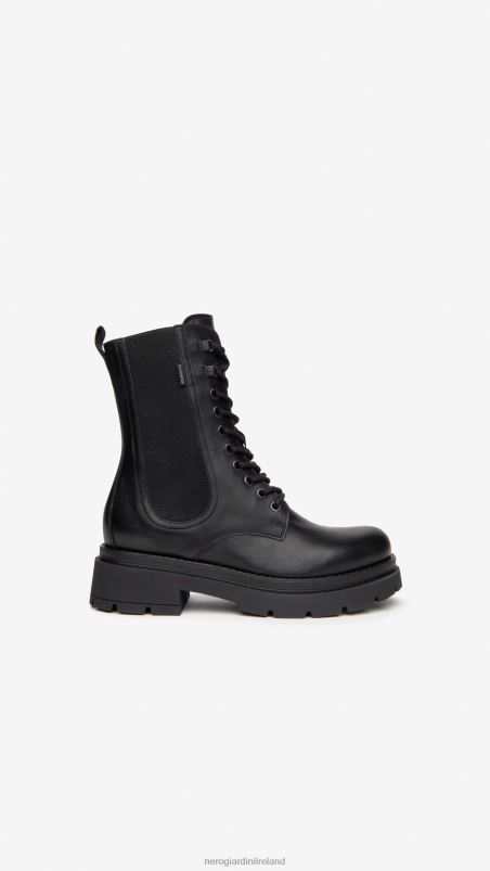 NeroGiardini Women Art. I309154D leather combat boots Nero N8HP4132