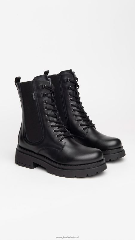 NeroGiardini Women Art. I309154D leather combat boots Nero N8HP4132