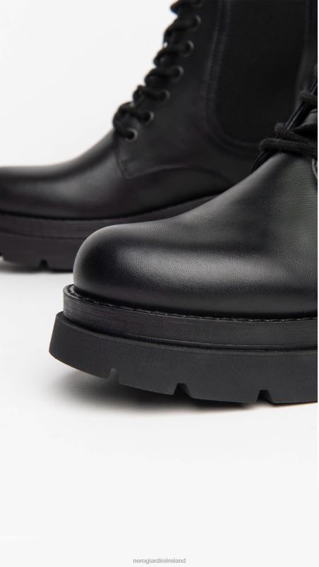 NeroGiardini Women Art. I309154D leather combat boots Nero N8HP4132