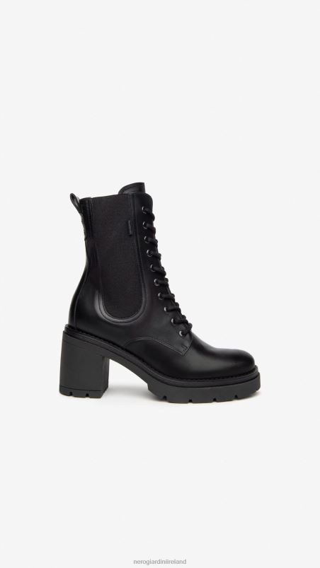 NeroGiardini Women Art. I309164D leather combat boots Nero N8HP4125