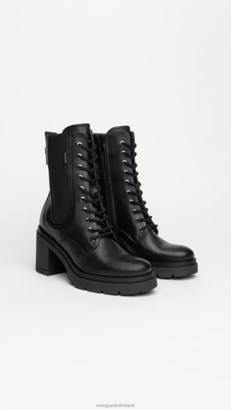 NeroGiardini Women Art. I309164D leather combat boots Nero N8HP4125