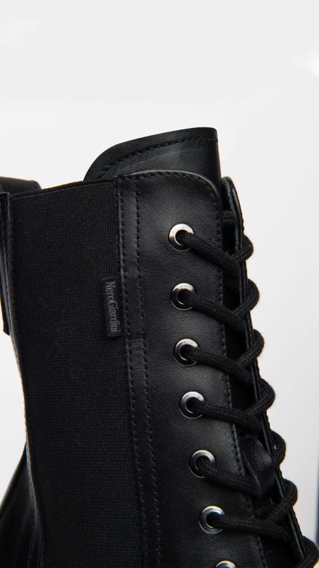 NeroGiardini Women Art. I309164D leather combat boots Nero N8HP4125