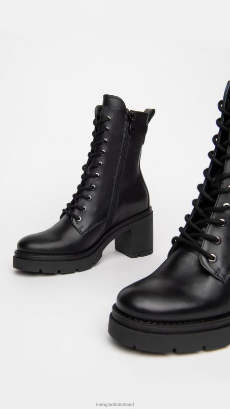 NeroGiardini Women Art. I309164D leather combat boots Nero N8HP4125