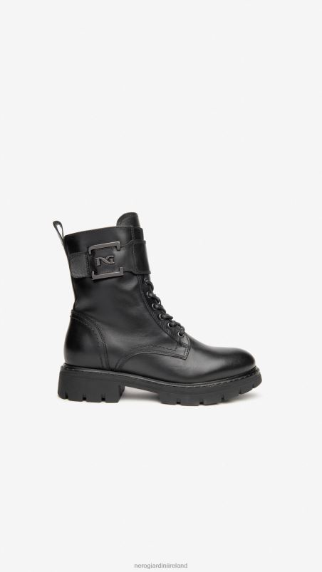 NeroGiardini Women Art. I117652D leather combat boots Nero N8HP4108