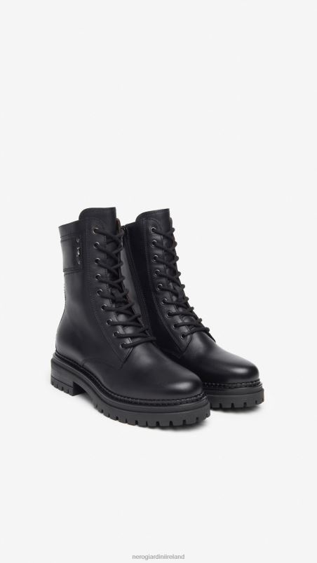 NeroGiardini Women Art. I308953D leather combat boots Nero N8HP4107