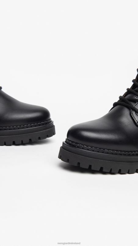 NeroGiardini Women Art. I308953D leather combat boots Nero N8HP4107