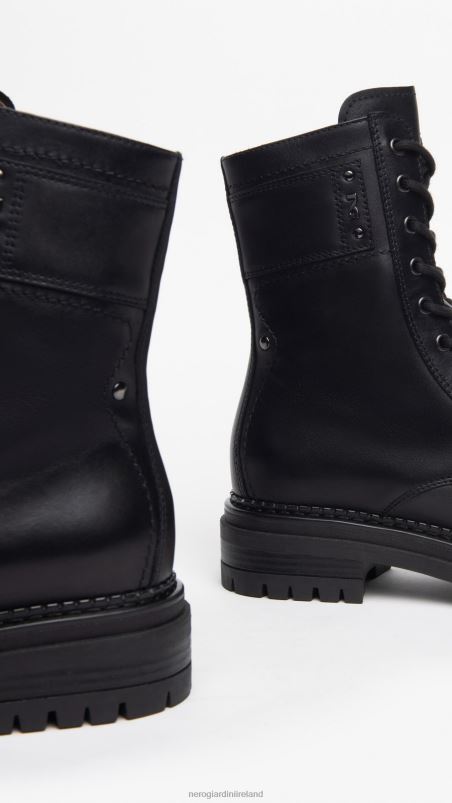 NeroGiardini Women Art. I308953D leather combat boots Nero N8HP4107