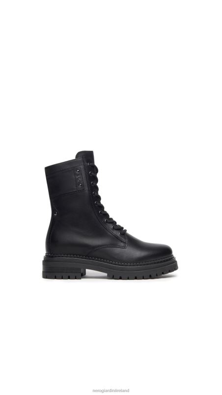 NeroGiardini Women Art. I308953D leather combat boots Nero N8HP4107