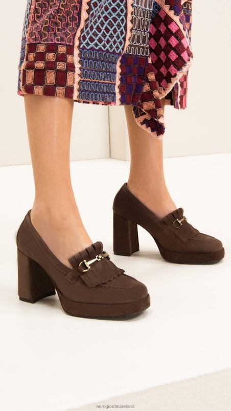 NeroGiardini Women Art. I308213D suede loafers Castagno N8HP495