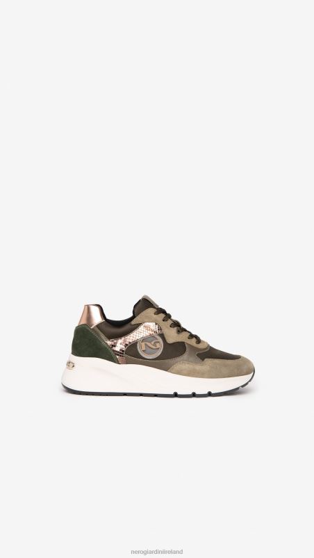 NeroGiardini Women Art. I205243D suede, leather and canvas sneakers Stone N8HP414