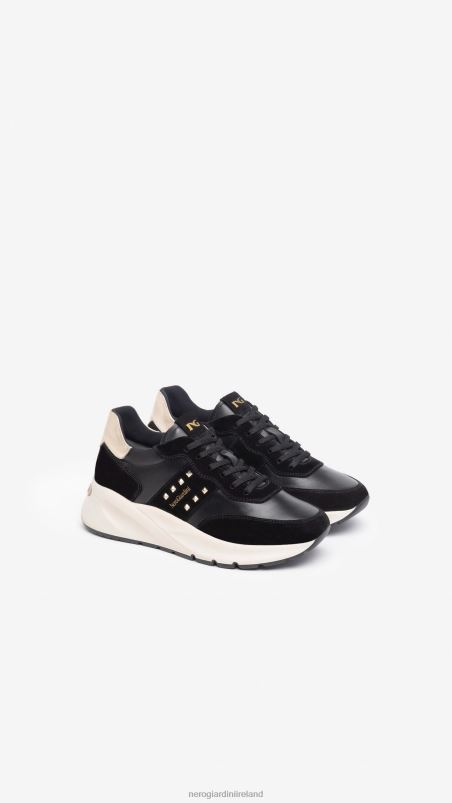 NeroGiardini Women Art. I308335D leather and suede sneakers Nero N8HP41