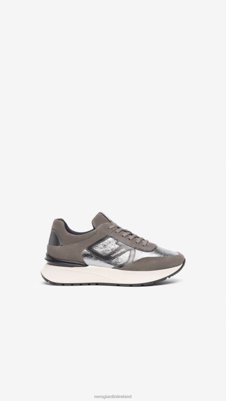 NeroGiardini Women Art. I308355D leather and suede sneakers Cemento N8HP436