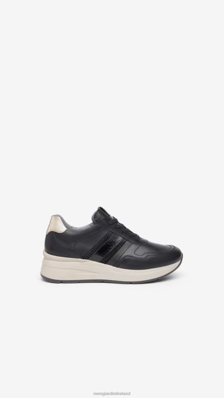 NeroGiardini Women Art. I308375D leather and suede sneakers Nero N8HP433