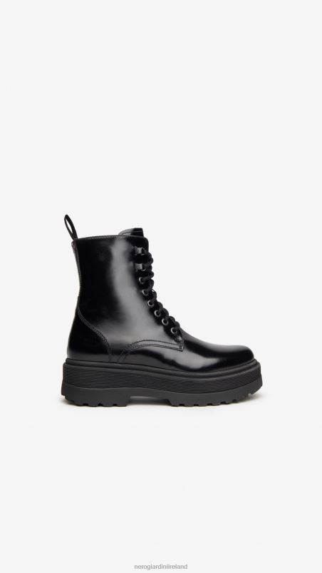 NeroGiardini Women Art. I309190D leather combat boots Nero N8HP4117