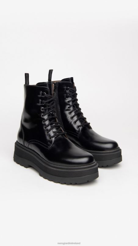NeroGiardini Women Art. I309190D leather combat boots Nero N8HP4117