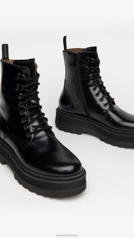 NeroGiardini Women Art. I309190D leather combat boots Nero N8HP4117